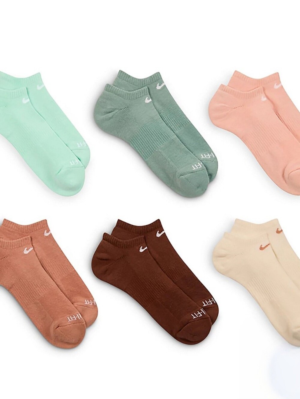 Nike Everyday Plus Cushion Training No-Show Socks- Green/Multi